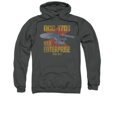 Star Trek Hoodie NCC-1701 Charcoal Sweatshirt Hoody