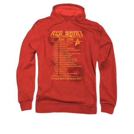Star Trek Hoodie Red Shirt Tour Red Sweatshirt Hoody