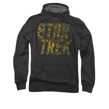 Star Trek Hoodie Schematic Logo Charcoal Sweatshirt Hoody