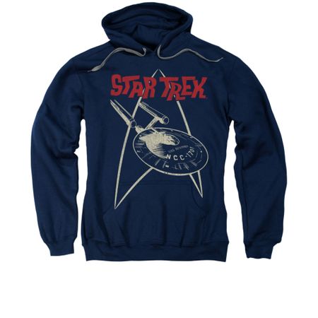 Star Trek Hoodie Ship Symbol Navy Sweatshirt Hoody