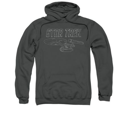 Star Trek Hoodie Tos Enterprise Charcoal Sweatshirt Hoody