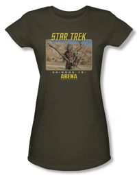 Star Trek Juniors Shirt Arena Episode 19 Military Green Tee T-Shirt