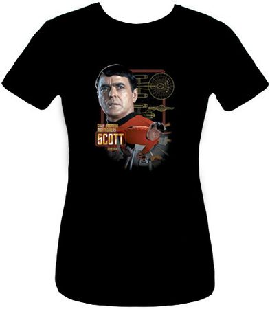 Star Trek Juniors Shirt - Chief Engineer Scott Black Tee