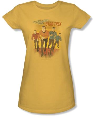 Star Trek Juniors Shirt - Classic Crew Animated Yellow Tee