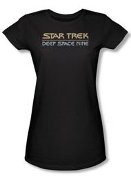 Star Trek Juniors Shirt Deep Space Nine Logo Black T-shirt Tee