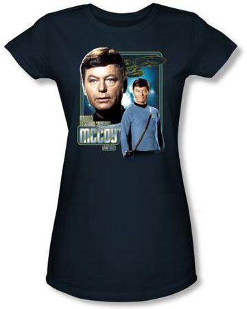 Star Trek Juniors Shirt - Doctor McCoy Bones Navy Tee