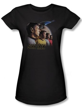 Star Trek Juniors Shirt Forward To Adventure Black Tee T-Shirt