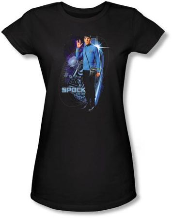 Star Trek Juniors Shirt - Galactic Spock Black Tee