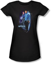 Star Trek Juniors Shirt - Galactic Spock Black Tee Star Trek Juniors Shirt - Galactic Spock Black Tee