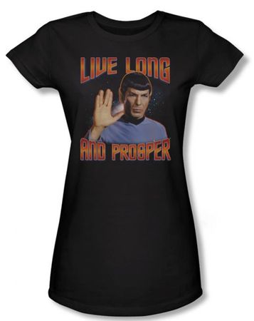 Star Trek Juniors Shirt Live Long And Prosper Black T-shirt Tee