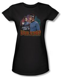 Star Trek Juniors Shirt Party Like A Vulcan Black T-shirt Tee