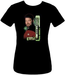 Star Trek Juniors Shirt - Riker The Next Generation Black Tee Star Trek Juniors Shirt - Riker The Next Generation Black Tee