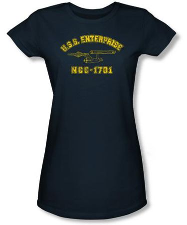Star Trek Juniors T-shirt - Enterprise Athletic Navy Tee