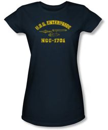Star Trek Juniors T-shirt - Enterprise Athletic Navy Tee Star Trek Juniors T-shirt - Enterprise Athletic Navy Tee