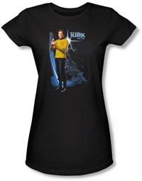 Star Trek Juniors T-shirt - Galactic Kirk Black Tee Star Trek Juniors T-shirt - Galactic Kirk Black Tee
