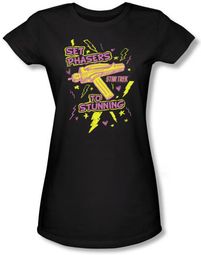 Star Trek Juniors T-shirt - Set Phasers Black Tee Star Trek Juniors T-shirt - Set Phasers Black Tee