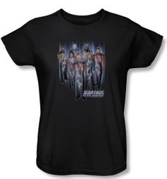 Star Trek Ladies Shirt Beam Us Up Black T-Shirt Tee