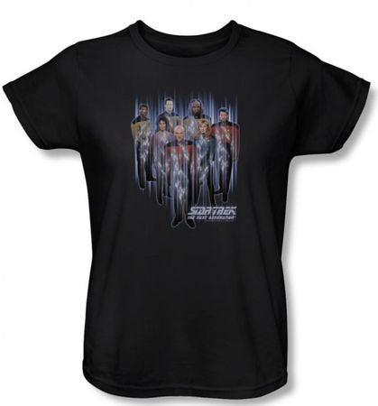 Star Trek Ladies Shirt Beam Us Up Black T-Shirt Tee