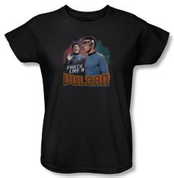 Star Trek Ladies Shirt Party Like A Vulcan Black T-Shirt Tee