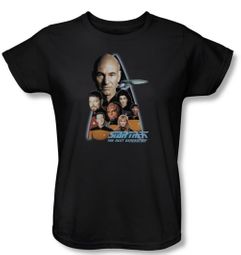 Star Trek Ladies Shirt The Next Generation Black Tee T-Shirt