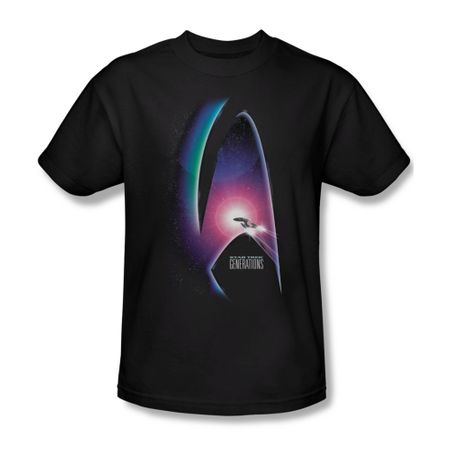 Star Trek - Movies Shirt Generations Adult Black Tee T-Shirt