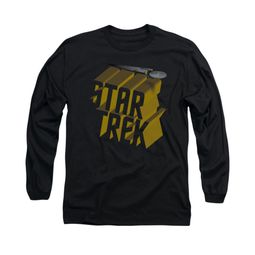 Star Trek Shirt 3D Logo Long Sleeve Black Tee T-Shirt Star Trek Shirt 3D Logo Long Sleeve Black Tee T-Shirt
