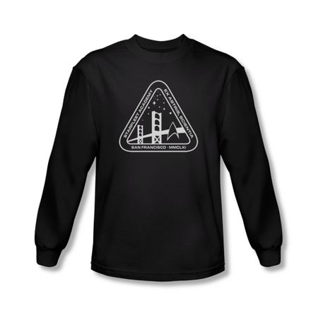 Star Trek Shirt Academy Logo Long Sleeve Black Tee T-Shirt