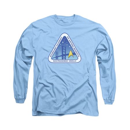 Star Trek Shirt Academy Logo Long Sleeve Carolina Blue Tee T-Shirt