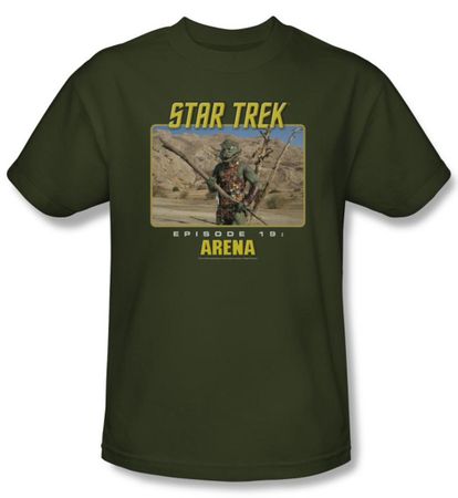 Star Trek Shirt Arena Episode 19 Adult Military Green Tee T-Shirt