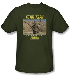 Star Trek Shirt Arena Episode 19 Adult Military Green Tee T-Shirt