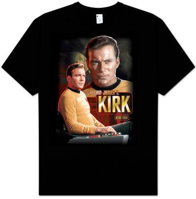 Star Trek Shirt - Captain Kirk Trekkie Adult Black