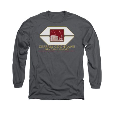 Star Trek Shirt Cochrane Long Sleeve Charcoal Tee T-Shirt