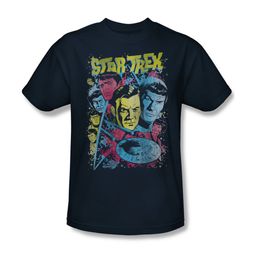 Star Trek Shirt Comic Illustration Navy T-Shirt