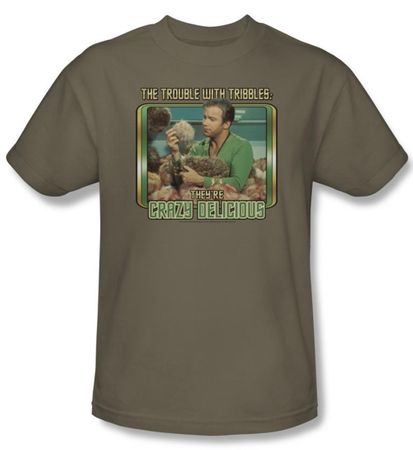 Star Trek Shirt Crazy Delicious Adult Safari Green Tee T-Shirt