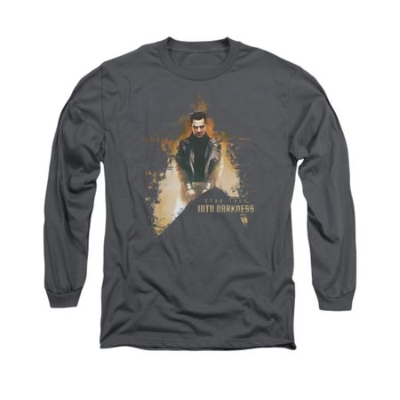 Star Trek Shirt Dark Villian Long Sleeve Charcoal Tee T-Shirt