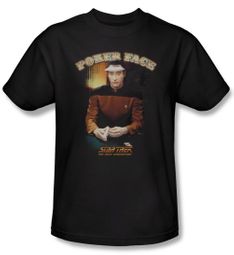 Star Trek Shirt Data Poker Face Adult Black Tee T-Shirt Star Trek Shirt Data Poker Face Adult Black Tee T-Shirt