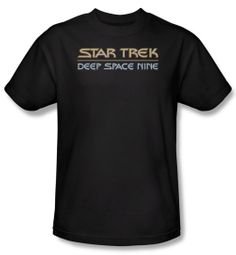 Star Trek Shirt Deep Space Nine Logo Adult Black Tee T-Shirt