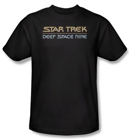 Star Trek Shirt Deep Space Nine Logo Adult Black Tee T-Shirt
