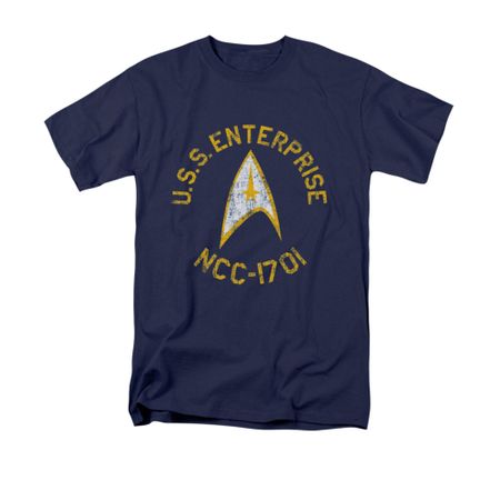 Star Trek Shirt Distressed NCC-1701 Navy T-Shirt