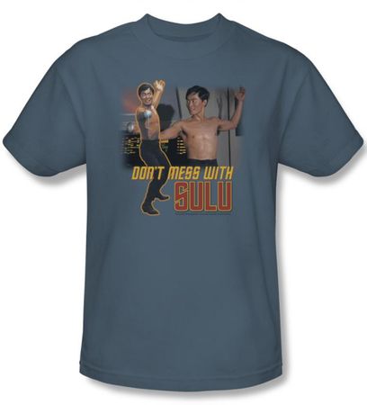 Star Trek Shirt Don't Mess With Sulu Adult Slate Tee T-Shirt