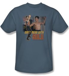 Star Trek Shirt Don't Mess With Sulu Adult Slate Tee T-Shirt