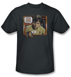 Star Trek Shirt Enemy Wessel Chekov Adult Charcoal Tee T-Shirt