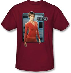 Star Trek Shirt - Enterprise T'POL Adult Cardinal Red