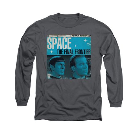 Star Trek Shirt Final Frontier Cover Long Sleeve Charcoal Tee T-Shirt