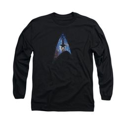 Star Trek Shirt Galactic Shield Long Sleeve Black Tee T-Shirt Star Trek Shirt Galactic Shield Long Sleeve Black Tee T-Shirt