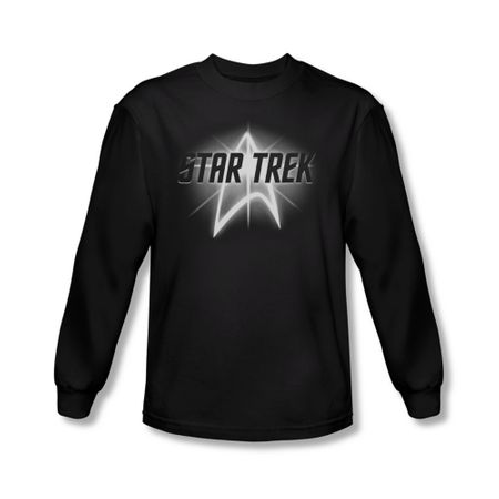 Star Trek Shirt Glow Logo Long Sleeve Black Tee T-Shirt