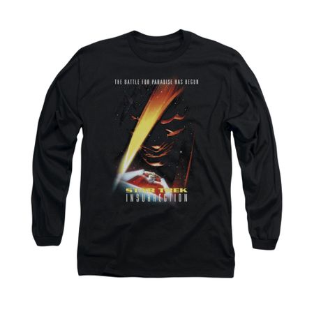 Star Trek Shirt Insurrection Long Sleeve Black Tee T-Shirt