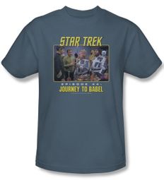 Star Trek Shirt Journey To Babel Adult Slate Tee T-Shirt