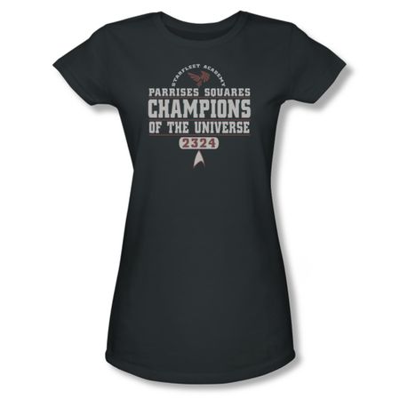 Star Trek Shirt Juniors 2324 Champions Charcoal T-Shirt