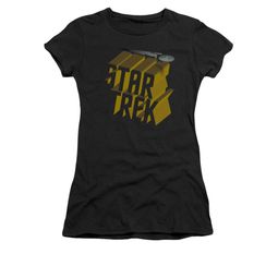 Star Trek Shirt Juniors 3D Logo Black T-Shirt Star Trek Shirt Juniors 3D Logo Black T-Shirt